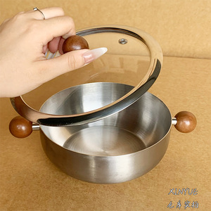 Olla para Sopa de Acero Inoxidable con Tapa, Compatible con Inducción, para Servir Individualmente, para Fideos Instantáneos, Leche Caliente - Product Image 4