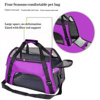 Sac à dos de transport pour animaux de compagnie (chats et chiens) écologique de marque MJ, petit format, en coton, avec fermeture éclair, compatible avec les voyages, à placer sous la banquette