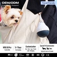 Prêt à être expédié |   Bouteille d'eau portable pour chien avec bol intégré, anti-fuite, 200 ml, silicone, OEM ODM, prête à être expédiée, haute qualité