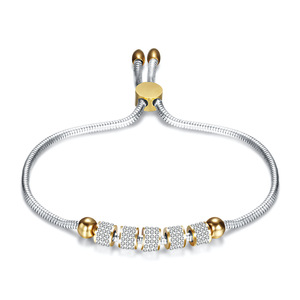 Adjustable Snake <b>Chain</b> Bracelet 6MM Full Diamond <b>Titanium</b> Steel 18K Gold Plated Women's Jewelry Everyday Wear - Product Image 5