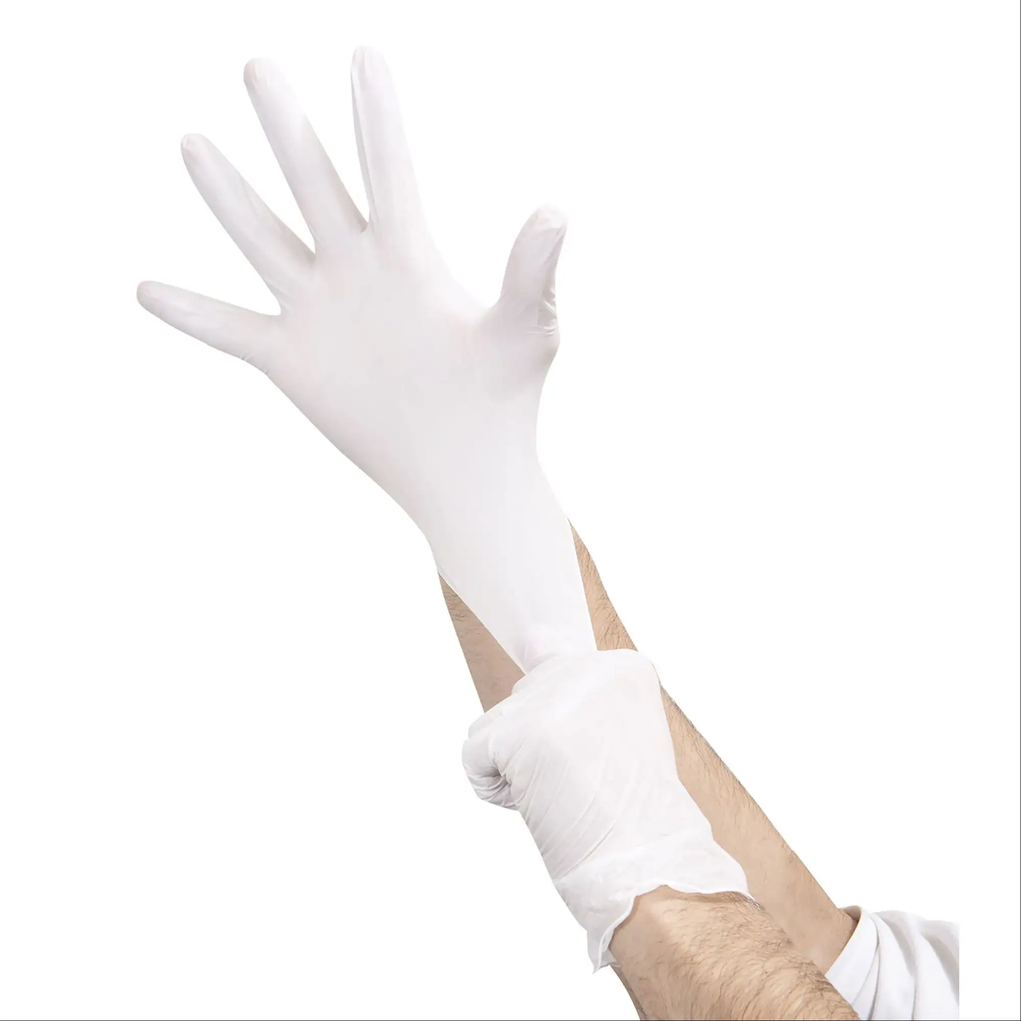Malaisie prix d'usine gants en latex jetables bonne qualité M5.0g blanc laiteux sans poudre gants en latex pour examen