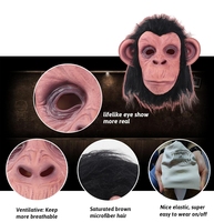 Masque à grandes oreilles Masque de singe drôle Chimpanzé comique Bouche large pour accessoire de fête d'Halloween