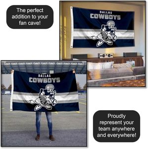 Bandera Personalizada de <span class=keywords><strong>los</strong></span> Dallas <span class=keywords><strong>Cowboys</strong></span>, Estilo Retro Vintage, 3'x5', Bandera para Interiores/Exteriores, de una Sola Cara, Resistente al Agua y a la Decoloración, Precio Bajo - Product Image 2