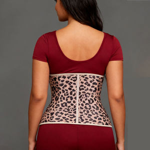 Corset amincissant respirant à imprimé léopard Langqin, grande taille, avec fermeture éclair et crochets, maintien moyen, pour femme - Product Image 3