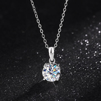 2025 classique 6.0mm coupe ronde D couleur VVS, pendentif Moissanite, bijoux en diamant Moissanite simpliste pour femmes