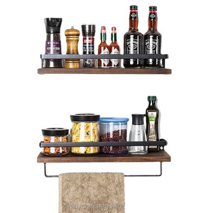 Hirohiro Wall Mounted <b>Shelf</b> 15.7x5.7 Inch Minimalist <b>Black</b> Wood Metal <b>Bracket</b> Floating <b>Shelf</b> For Living Room Study Bookshelf - Product Image 5