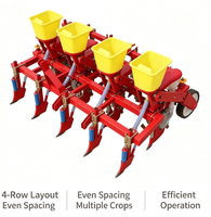 Semoir à maïs 4 rangs multifonctionnel avec fertiliseur pour soja et arachides, machine de semis agricole montée sur tracteur, vente en gros personnalisée