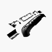Difusor de Parachoques Trasero con Soporte y Cuatro Salidas en Negro ABS para Mercedes Benz GLS63 GLS
