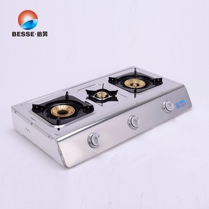 Cocina de Gas de Doble Quemador ZGBES, Superficie de Acero Inoxidable, Encendido Electrónico, Control por Perillas, Fácil de Limpiar, Uso Portátil, Protección Contra Apagado de Llama - Product Image 2