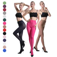 Pantis de hilo con cubierta de colores para mujer, medias transparentes 80 D