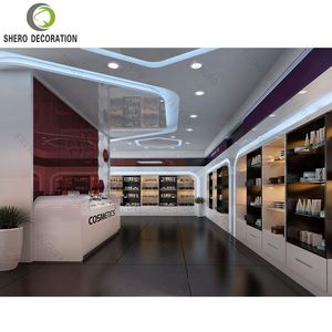 Soporte de exhibición de madera duradero personalizado Vitrina de exhibición de farmacia moderna para bonito Mostrador de tienda médica Diseño de interiores - Product Image 2