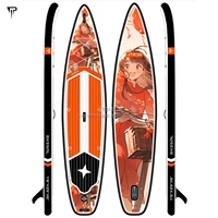 Planche à pagaie gonflable JTRDA personnalisée avec impression UV, légère, longueur 11'6'', technologie Drop Stitch, capacité 150 kg, ensemble complet