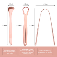 3PCS Racloir à langue pour adultes Racloir à langue en acier inoxydable pour lutter contre la mauvaise haleine et l'halitose Éliminateur d'odeurs buccales