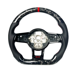 Volante de Fibra de Carbono, Cuero y Gamuza para VW <span class=keywords><strong>Golf</strong></span> MK7 <span class=keywords><strong>7.5</strong></span> GTI GTD <span class=keywords><strong>GTE</strong></span> R Polo GTI Tiguan Passat DSG 2013-2020 - Product Image 1