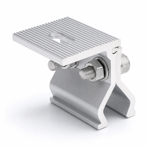 Pince <span class=keywords><strong>de</strong></span> fixation trapézoïdale en aluminium AL6005 T5 <span class=keywords><strong>pour</strong></span> toiture métallique, installation facile, boulons SUS304, surface anodisée, résistance au vent 40 m/s <span class=keywords><strong>pour</strong></span> système solaire - Product Image 1