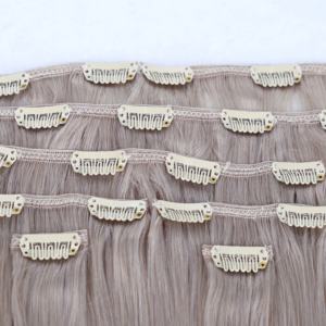Extensions de cheveux humains Remy <span class=keywords><strong>blond</strong></span> platine lisses et soyeuses à clipser pour une tête entière - Product Image 5