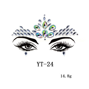 YALONG al por mayor gema Festival <span class=keywords><strong>cara</strong></span> joyas pegatinas OEM logotipo personalizado cristal moda ojo cuerpo <span class=keywords><strong>cara</strong></span> pegatinas - Product Image 3