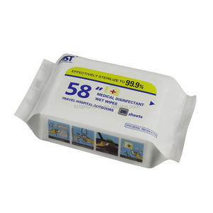 Lingettes humides 99.9% bactéries antiseptique de haute qualité désinfectant antibactérien tissu humide pour le nettoyage des mains paquet de 26 feuilles - Product Image 4