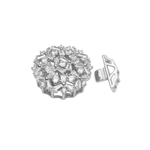 Fermoirs déployants en argent 925 avec fleur et pierre CZ pour la fabrication de bijoux (bracelets, colliers, breloques) - Product Image 3