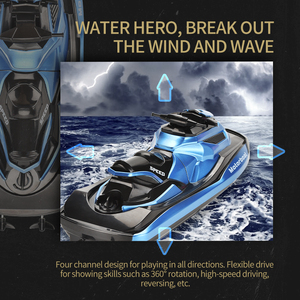 Alta velocidad 2,4G 4 canales 1:47 Shark Ship RC Speed Boat RC Boat Racing Control remoto Lancha con protección impermeable - Product Image 3