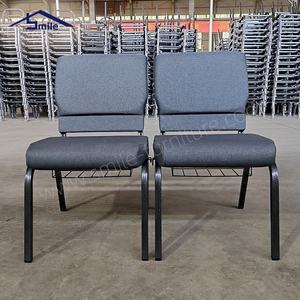 Popular Venta caliente Langfang fábrica al por mayor barato Morden apilable azul sillas de iglesia con enclavamiento - Product Image 4