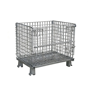 Gabbia di Stoccaggio Industriale in Acciaio Resistente Impilabile Capacità 500kg 1000x800x840mm Zincata per Magazzino e Pallet - Product Image 4