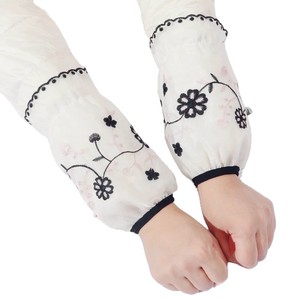 Manches en dentelle double couche de style coréen pour femmes, protège-manches roses anti-taches pour adultes, manches courtes pour doudoune - Product Image 5