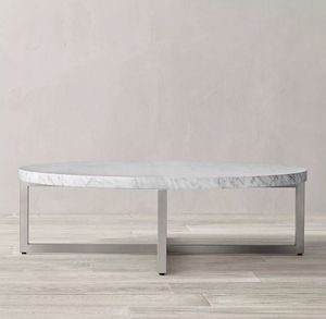 Meubles de salon en gros, table basse ronde moderne en marbre avec base en acier inoxydable - Product Image 4
