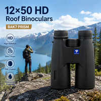 Powerful HD BAK4 12x50 Multi-Coated 50mm Optical Waterproof Telescope Binoculars for Outdoor Adults Hiking Camping