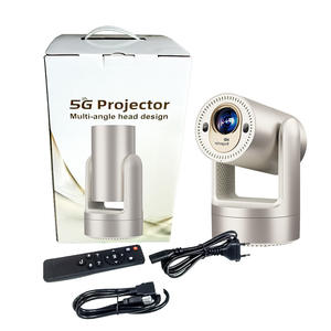 Mini projecteur or champagne, <span class=keywords><strong>correction</strong></span> automatique de la distorsion trapézoïdale, projecteur HD grand écran 16:9, batterie intégrée 5200 mAh, projecteur portable - Product Image 3