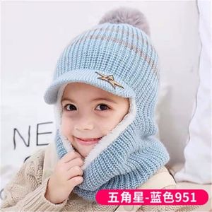 หมวกกันลมและหูปกป้องเด็ก, 2-7years ฤดูใบไม้ร่วงและฤดูหนาวพร้อมผ้าพันคอหมวกถักตุ๊กตาสำหรับเด็ก - Product Image 6