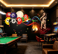 Papier peint mural sans couture personnalisé, revêtement mural imperméable, décoration intérieure pour salle de billard, décoration murale commerciale