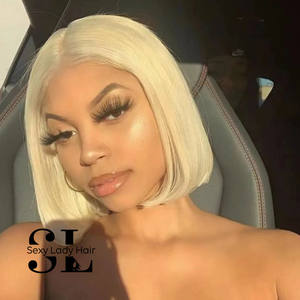 Peluca de cabello humano con cierre de encaje transparente, pelo rubio 613, hd - Product Image 1