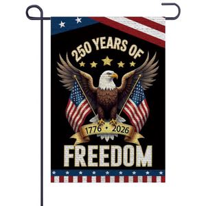 Low Price Amazo Hot Sell Weather Resistant Polyester Cloth Digital Printing 12x18 Double Sided Pennant 250th Birthday <b>Garden</b> - Product Image 1