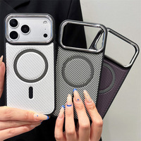 Étui de téléphone magnétique à motif carbone pour iPhone 18 Pro Max, compatible avec Apple 17/16/15/14/13 Pro Max