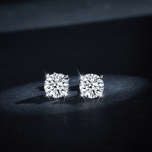 Ruizuan 8mm Moissanite Brilliant Cut Cross Design Unisex Stud Earrings Party <b>Silicone</b> Gold Plated Rhodium Plated Rose Gold - Product Image 6