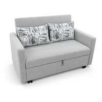Canapé-lit compact pliable en tissu et acier, style nordique minimaliste, écologique et durable, idéal pour petit appartement, prix usine