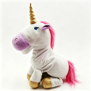 Juguete de Peluche Personalizado de Unicornio Blanco con Pelo Rosa y Cuerno Dorado de 31cm-50cm para Niños de 2 a 4 Años, Unisex, Animal de Peluche Suave - Product Image 5