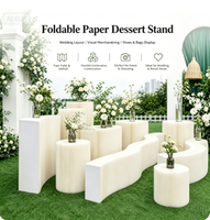 JD Brand JD-B-194 Vente en gros usine Socle en carton pliable, Colonne romaine, pour table de desserts de mariage, événements, boutiques, présentation de chaussures et sacs en vitrine