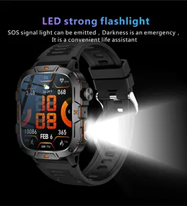 QX12 Reloj inteligente para exteriores para hombres-<span class=keywords><strong>Pantalla</strong></span> LED grande HD <span class=keywords><strong>de</strong></span> 1,96 pulgadas <span class=keywords><strong>Linterna</strong></span> Rastreador <span class=keywords><strong>de</strong></span> sueño Respuesta <span class=keywords><strong>de</strong></span> llamada Super Long Life Quality Lo más nuevo - Product Image 2