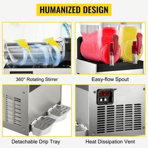 Commercial Factory Price 15L*2 Drink <b>Slush</b> <b>Machine</b> Snow Melting <b>Machine</b> - Product Image 5