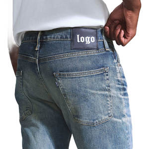 <span class=keywords><strong>Jeans</strong></span> a Gamba Dritta con Logo Personalizzato, Lavaggio <span class=keywords><strong>Stone</strong></span> Wash, Effetto Naturale Sbiadito, Comodi <span class=keywords><strong>Jeans</strong></span> in Denim Retrò all'Ingrosso per Uomo - Product Image 6