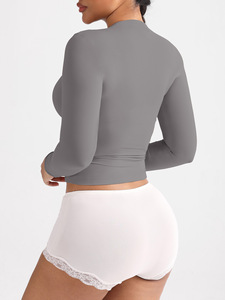 Maglietta Casual a Maniche Lunghe Slim Fit con Stampa per Donna, Top Sportivo con Collo Tondo, Maglietta Modellante <span class=keywords><strong>Streetwear</strong></span> - Product Image 4