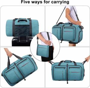 Men Women's Waterproof Geometric Pattern Polyester Travel Duffel Bag Weekender Zipper Closure Tear Resistant <b>Shoes</b> Compartment - Product Image 6