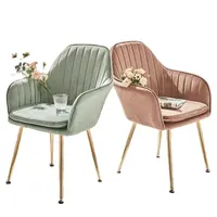 Оптовая продажа, Скандинавская бархатная современная роскошная дизайнерская мебель, обеденные стулья, обеденные стулья с металлическими ножками, золотые