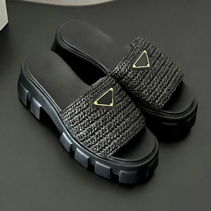 Sandali Retrò da <span class=keywords><strong>Donna</strong></span> di Alta Qualità, <span class=keywords><strong>Ciabatte</strong></span> Slip-On in <span class=keywords><strong>Paglia</strong></span> Leggere con Punta Aperta per l'Estate - Product Image 2