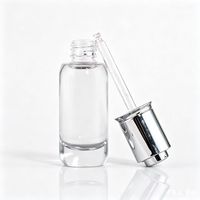 Flacon compte-gouttes en verre vide de 30 ml avec pipette à tête ronde, flacon cosmétique en verre pour huile avec couvercle pompe en aluminium