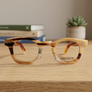 Montura de Gafas Ópticas Cuadradas con Estampado Animal, Ligeras, Unisex, Azul/Dorado, para Uso Diario, Adultos, ShaizDigital - Product Image 3