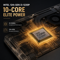 Ordinateur portable professionnel OEM en gros de 14 pouces, Intel Core i3-1220P 10 cœurs, 16 Go de RAM, 512 Go SSD, Windows 11, écran IPS 2K 3:2