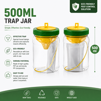 Bouteille anti-mouches suspendue 500 ml, corps en PET, couvercle en PP, piège à mouches étanche, pour la lutte antiparasitaire en ferme, cour et extérieur – Approvisionnement direct usine